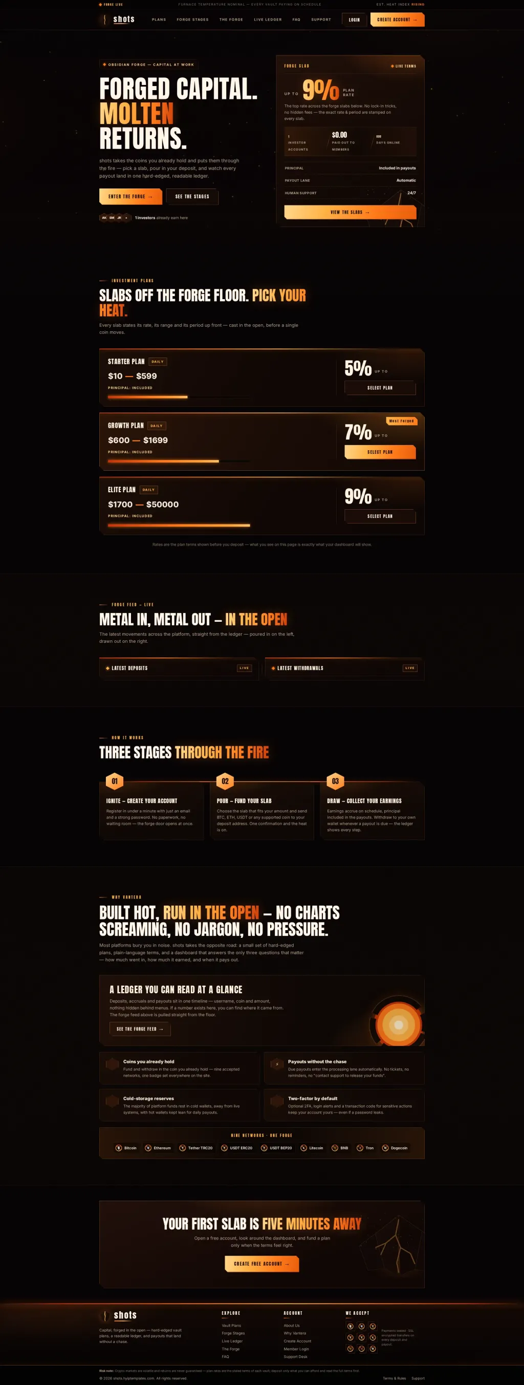 VANTERA — HYIP Template Pack — GoldCoders HYIP template preview (H-TPL12)